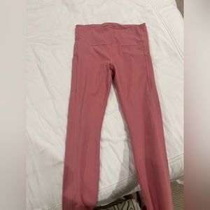 Athleta pink full length leggings size M